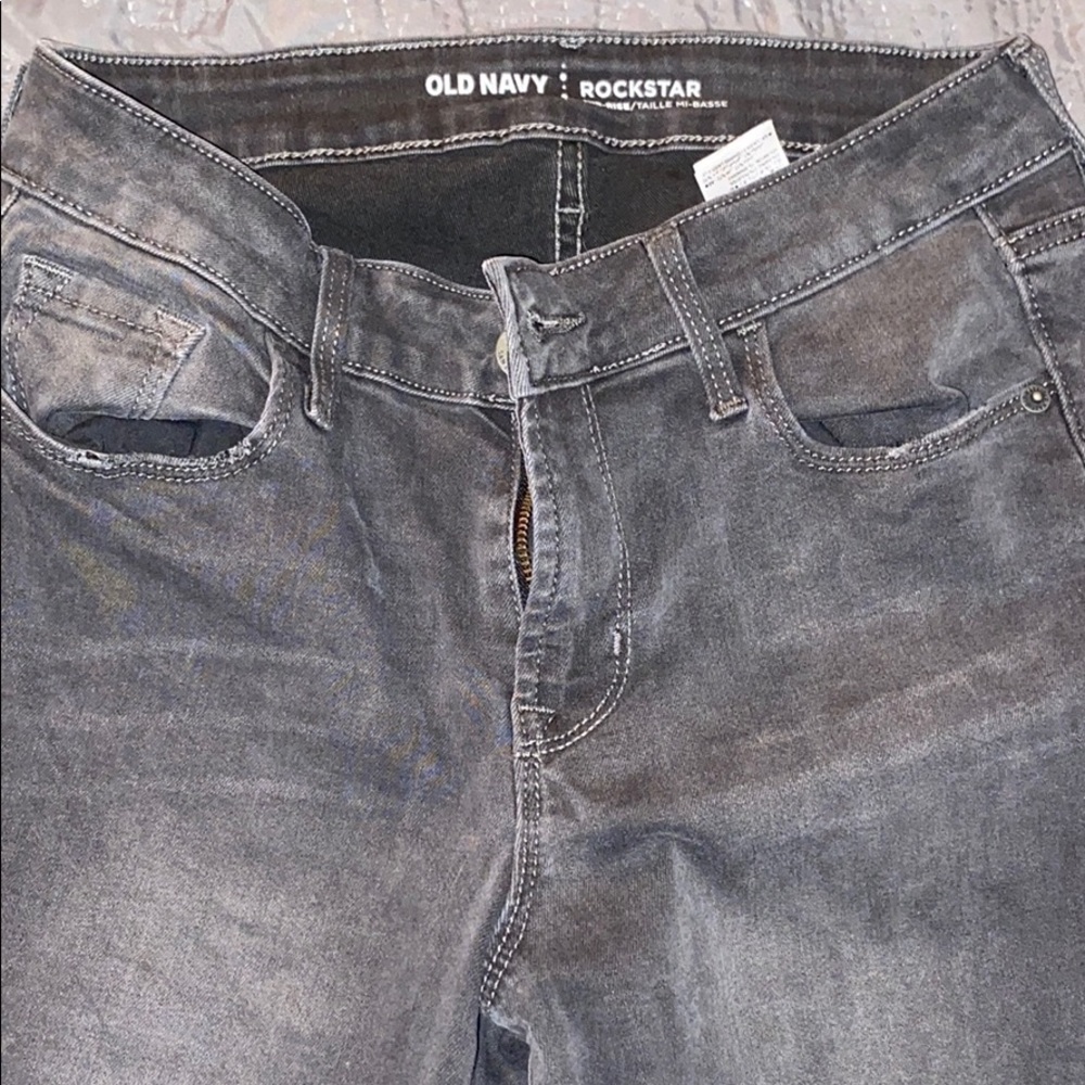 Black Disttressed Rock Star Jeans